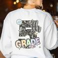 First Day Of Fifth Grade Composition Notebook Teacher Women's Sweatshirt Back Print White First Day Of Fifth Grade Composition Notebook Teacher Women's Sweatshirt Back Print White
