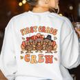 First Grade Crew Thanksgiving Fall Teacher 1st Grade Team Women's Sweatshirt Back Print White First Grade Crew Thanksgiving Fall Teacher 1st Grade Team Women's Sweatshirt Back Print White