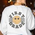 First Grade Teacher First Day Of 1st Grade Back To School Women's Sweatshirt Back Print White First Grade Teacher First Day Of 1st Grade Back To School Women's Sweatshirt Back Print White