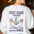 First Grade Teacher Definition Women's Sweatshirt Back Print White First Grade Teacher Definition Women's Sweatshirt Back Print White