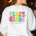 First Grade Team Teacher Back To School 1st Grade Squad Kids Women's Sweatshirt Back Print White First Grade Team Teacher Back To School 1st Grade Squad Kids Women's Sweatshirt Back Print White