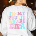 In My Fourth Grade Era Girl Back To School 4th Grade Teacher Women's Sweatshirt Back Print White