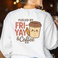 Friyay Teacher Coffee Friday School Cute Fri Yay Women's Sweatshirt Back Print White Friyay Teacher Coffee Friday School Cute Fri Yay Women's Sweatshirt Back Print White