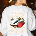 Front Office Teacher Admin Mother I'm A School Secretary Women's Sweatshirt Back Print White