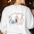 Fueled By Mitochondria Coffee Science Teacher Student Women's Sweatshirt Back Print White