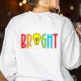 Your Future Is Bright Educator Teacher Student Women's Sweatshirt Back Print White Your Future Is Bright Educator Teacher Student Women's Sweatshirt Back Print White