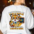 Future Teacher Graphic For Boys Inspiring Young Minds Women's Sweatshirt Back Print White Future Teacher Graphic For Boys Inspiring Young Minds Women's Sweatshirt Back Print White