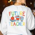 Future Teacher Costume For Kids Girls Boys Men Women Women's Sweatshirt Back Print White Future Teacher Costume For Kids Girls Boys Men Women Women's Sweatshirt Back Print White