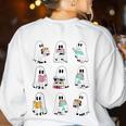 Ghost Reading Books Spooky Librarian Teacher Women Women's Sweatshirt Back Print White Ghost Reading Books Spooky Librarian Teacher Women Women's Sweatshirt Back Print White