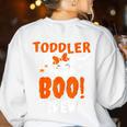 Girl Toddler Boo Crew Daycare Teacher Halloween Party Women's Sweatshirt Back Print White