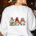 Gnome It's Fine I'm Fine Everything Is Fine Teacher Xmas Women's Sweatshirt Back Print White