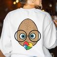 The Good Egg Teacher Halloween Costume Food Group Cute Women's Sweatshirt Back Print White The Good Egg Teacher Halloween Costume Food Group Cute Women's Sweatshirt Back Print White