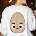 Good Egg Teacher Halloween Costume Group The Shel Egg Women's Sweatshirt Back Print White Good Egg Teacher Halloween Costume Group The Shel Egg Women's Sweatshirt Back Print White