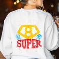 Grade 8 Super Squad Superhero Teacher Team Women's Sweatshirt Back Print White
