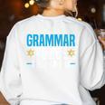 Grammar Police Comma Unit English Teacher Grammar Teacher For Men Women Women's Sweatshirt Back Print White Grammar Police Comma Unit English Teacher Grammar Teacher For Men Women Women's Sweatshirt Back Print White