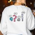 Grammar Teacher Punctuation English First Day Back To School Women's Sweatshirt Back Print White Grammar Teacher Punctuation English First Day Back To School Women's Sweatshirt Back Print White