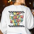 Groovy ABA RBT Therapist In My Behavior Analyst Era Teacher Women's Sweatshirt Back Print White Groovy ABA RBT Therapist In My Behavior Analyst Era Teacher Women's Sweatshirt Back Print White