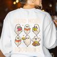 Groovy Halloween Ghost Read More Boooooks Librarian Teacher For Men Women Kids Women's Sweatshirt Back Print White Groovy Halloween Ghost Read More Boooooks Librarian Teacher For Men Women Kids Women's Sweatshirt Back Print White