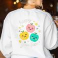 Groovy Happy To See Your Face Teacher School Appreciation Women's Sweatshirt Back Print White