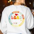 Groovy Lead Teacher Appreciation Back To School Women's Sweatshirt Back Print White Groovy Lead Teacher Appreciation Back To School Women's Sweatshirt Back Print White