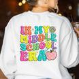 Groovy In My Middle School Era Back To School Teacher Women's Sweatshirt Back Print White Groovy In My Middle School Era Back To School Teacher Women's Sweatshirt Back Print White