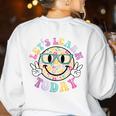 Groovy Retro Lets Learn Today Teacher Student Back To School Women's Sweatshirt Back Print White Groovy Retro Lets Learn Today Teacher Student Back To School Women's Sweatshirt Back Print White