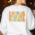 Groovy I Speak Fluent Toddler Daycare Provider Teacher Women's Sweatshirt Back Print White Groovy I Speak Fluent Toddler Daycare Provider Teacher Women's Sweatshirt Back Print White