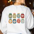 Groovy Teaching Is My Jam Teacher Appreciation Women's Sweatshirt Back Print White Groovy Teaching Is My Jam Teacher Appreciation Women's Sweatshirt Back Print White
