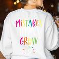 Growth Mindset Positive Back To School Teacher Student Women's Sweatshirt Back Print White Growth Mindset Positive Back To School Teacher Student Women's Sweatshirt Back Print White