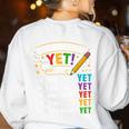 Growth Mindset Teacher Power Of Yet Inspirational Women's Sweatshirt Back Print White Growth Mindset Teacher Power Of Yet Inspirational Women's Sweatshirt Back Print White