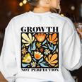 Growth Not Perfection Abstract Florals SPED Teacher Women's Sweatshirt Back Print White Growth Not Perfection Abstract Florals SPED Teacher Women's Sweatshirt Back Print White