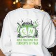 Halloween 67 Meme Science Chemistry Teacher Periodic Table Women's Sweatshirt Back Print White