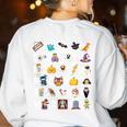 Halloween Alphabet ABCs Learning Kindergarten Teacher Men Women Kids Women's Sweatshirt Back Print White