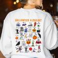 Halloween Alphabet ABCs Learning Kindergarten Teacher Women's Sweatshirt Back Print White Halloween Alphabet ABCs Learning Kindergarten Teacher Women's Sweatshirt Back Print White