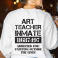 Halloween Art Teacher Prisoner Costume Women's Sweatshirt Back Print White Halloween Art Teacher Prisoner Costume Women's Sweatshirt Back Print White