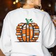 Halloween Books Pumpkin Reading Teacher Fall Men Women Women's Sweatshirt Back Print White