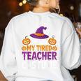Halloween Costumes For Teachers Tired Teacher Costume Tee Women's Sweatshirt Back Print White Halloween Costumes For Teachers Tired Teacher Costume Tee Women's Sweatshirt Back Print White