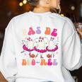 Halloween Dance Teacher Pas De Boo-Ree Ghost Ballet Dancer Women's Sweatshirt Back Print White