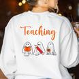 Halloween Ghost Teachers Teaching My Boos Costume Women Men Women's Sweatshirt Back Print White Halloween Ghost Teachers Teaching My Boos Costume Women Men Women's Sweatshirt Back Print White