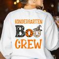 Halloween Kindergarten Boo Crew Kinder Teacher Student Women's Sweatshirt Back Print White