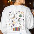 Halloween Math Teacher Ghost Math Teacher Spooky Halloween Women's Sweatshirt Back Print White Halloween Math Teacher Ghost Math Teacher Spooky Halloween Women's Sweatshirt Back Print White