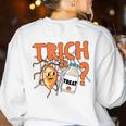 Halloween Medical Lab Science Microbiology Scientist Teacher Men Women Women's Sweatshirt Back Print White