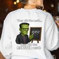 Halloween Monster Math Pun Teacher Humor Women's Sweatshirt Back Print White