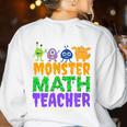 Halloween Monster Math Teacher Men Women Women's Sweatshirt Back Print White Halloween Monster Math Teacher Men Women Women's Sweatshirt Back Print White
