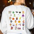 Halloween Nursery Teacher Shirt Halloween Alphabet Women's Sweatshirt Back Print White