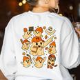 Halloween PE Teacher Costume Ghost Physical Education Women's Sweatshirt Back Print White Halloween PE Teacher Costume Ghost Physical Education Women's Sweatshirt Back Print White