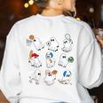 Halloween PE Teacher Ghost Playing Soccer Football Baseball Women's Sweatshirt Back Print White Halloween PE Teacher Ghost Playing Soccer Football Baseball Women's Sweatshirt Back Print White