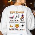Halloween Reading Spooky Syllables Teacher Vintage Women's Sweatshirt Back Print White Halloween Reading Spooky Syllables Teacher Vintage Women's Sweatshirt Back Print White