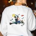 Halloween There's Room On My Broom For You Too Teacher Women's Sweatshirt Back Print White Halloween There's Room On My Broom For You Too Teacher Women's Sweatshirt Back Print White