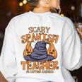 Halloween Scary Spanish Teacher No Costume Required For Men Women Women's Sweatshirt Back Print White